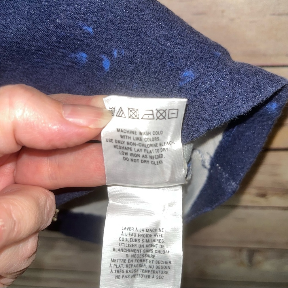Postage Stamp Anthropologie Top Blue White Size XS D1 - Picture 6 of 7